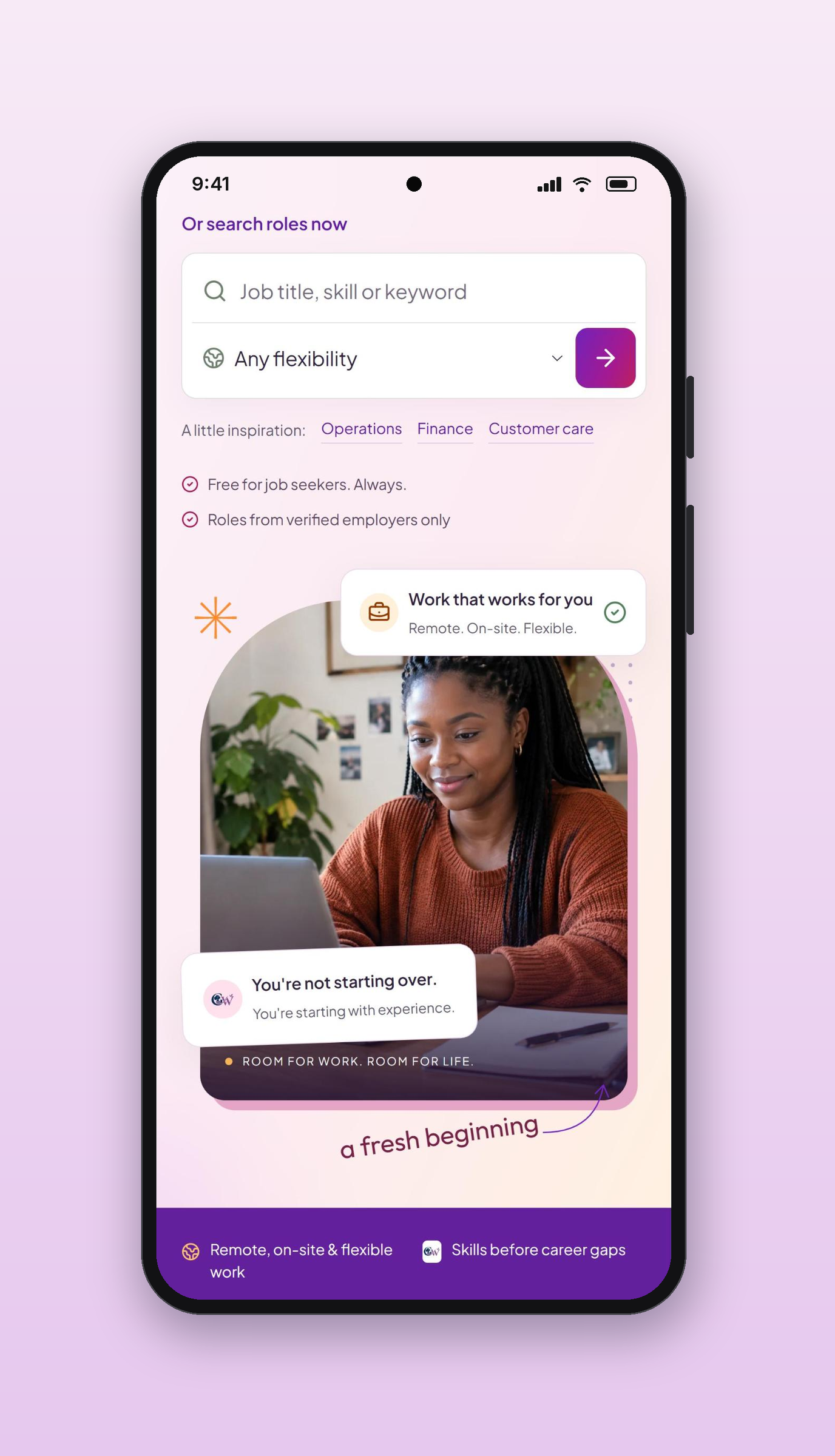 GraceWorks: Role search on a phone, on a phone