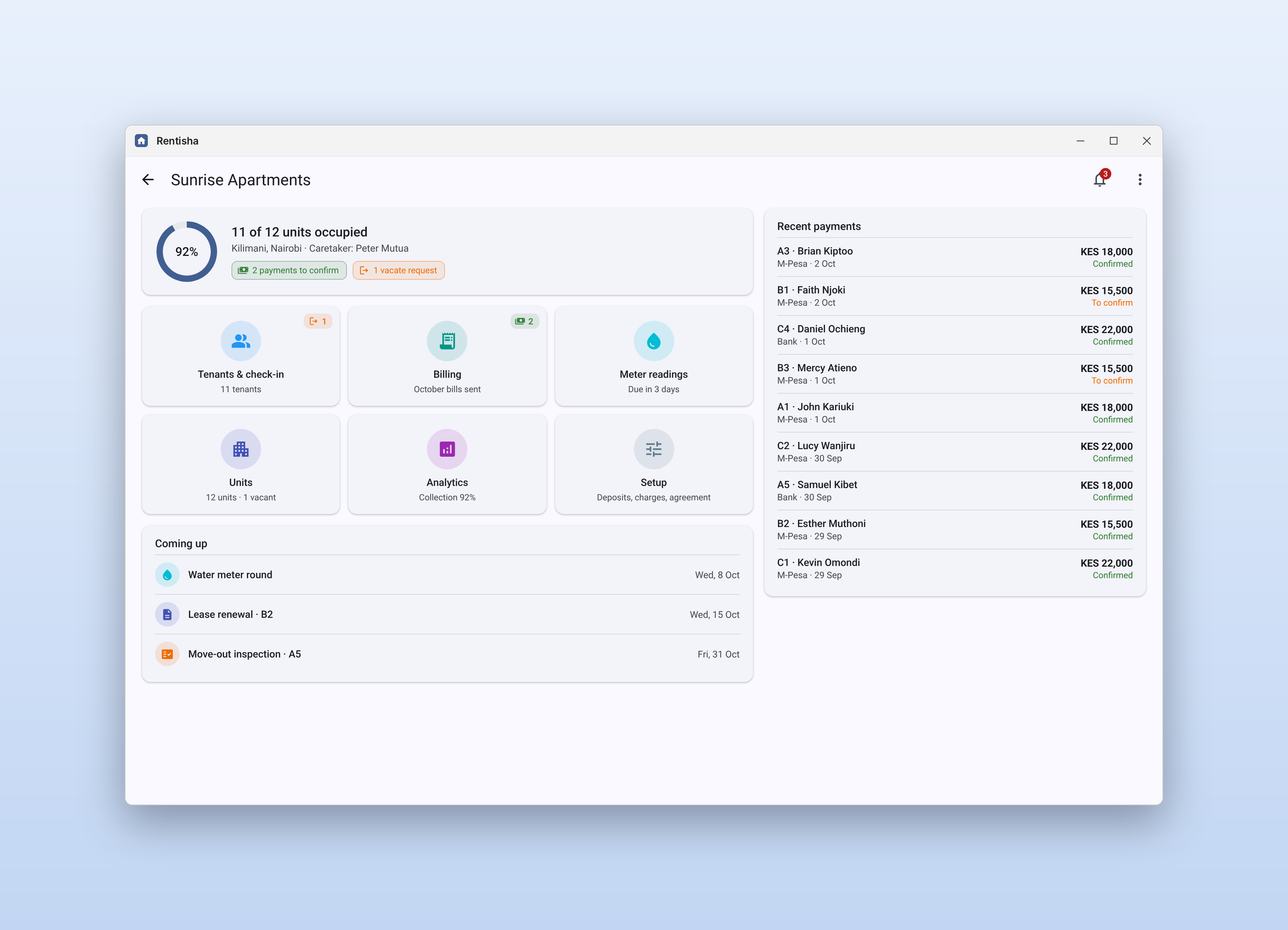 Rentisha: A property, on a desktop